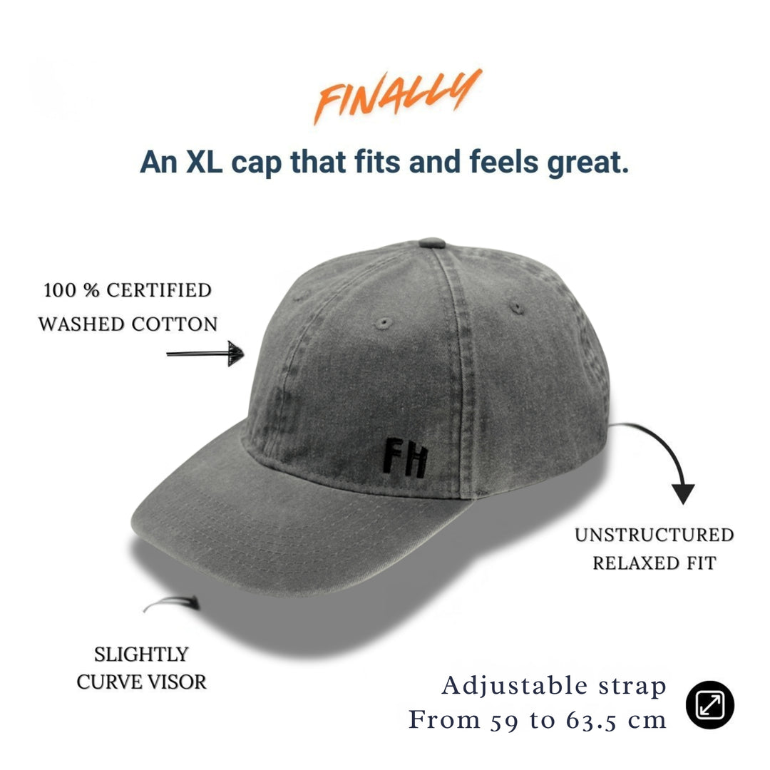 Gorra Grande Dad Hat Gris Oscuro