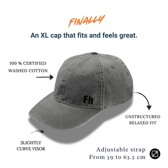 Gorra Grande Dad Hat Gris Oscuro