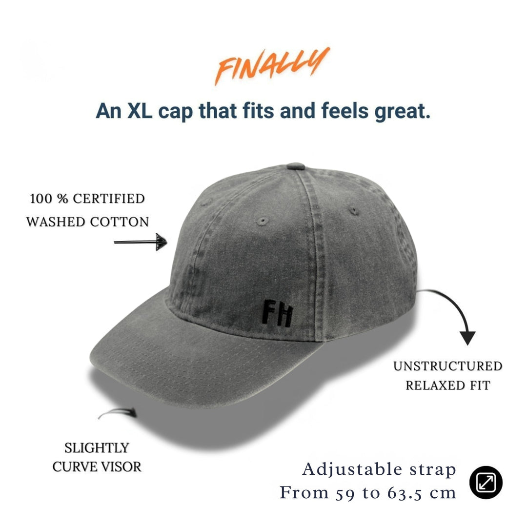 Gorra Grande Dad Hat Gris Oscuro - Free Heads