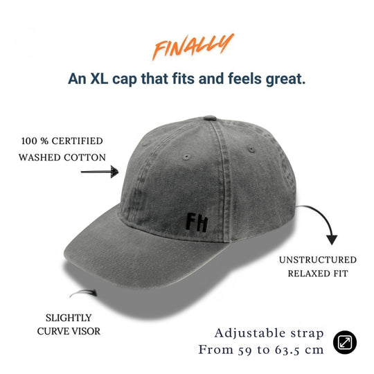 Gorra Grande Dad Hat Gris Oscuro - Free Heads