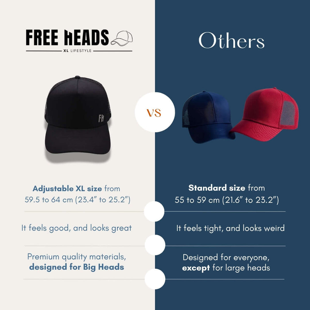 Gorra Grande Trucker Hat Negro - Free Heads